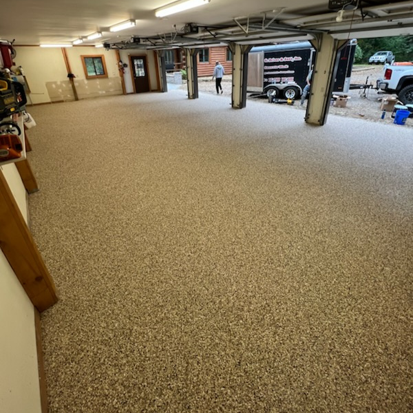 garage-after; epoxy coating garage floor in Portage, epoxy coating garage floor, epoxy garage floor, epoxy garage floor coatings, epoxy garage floor cost
