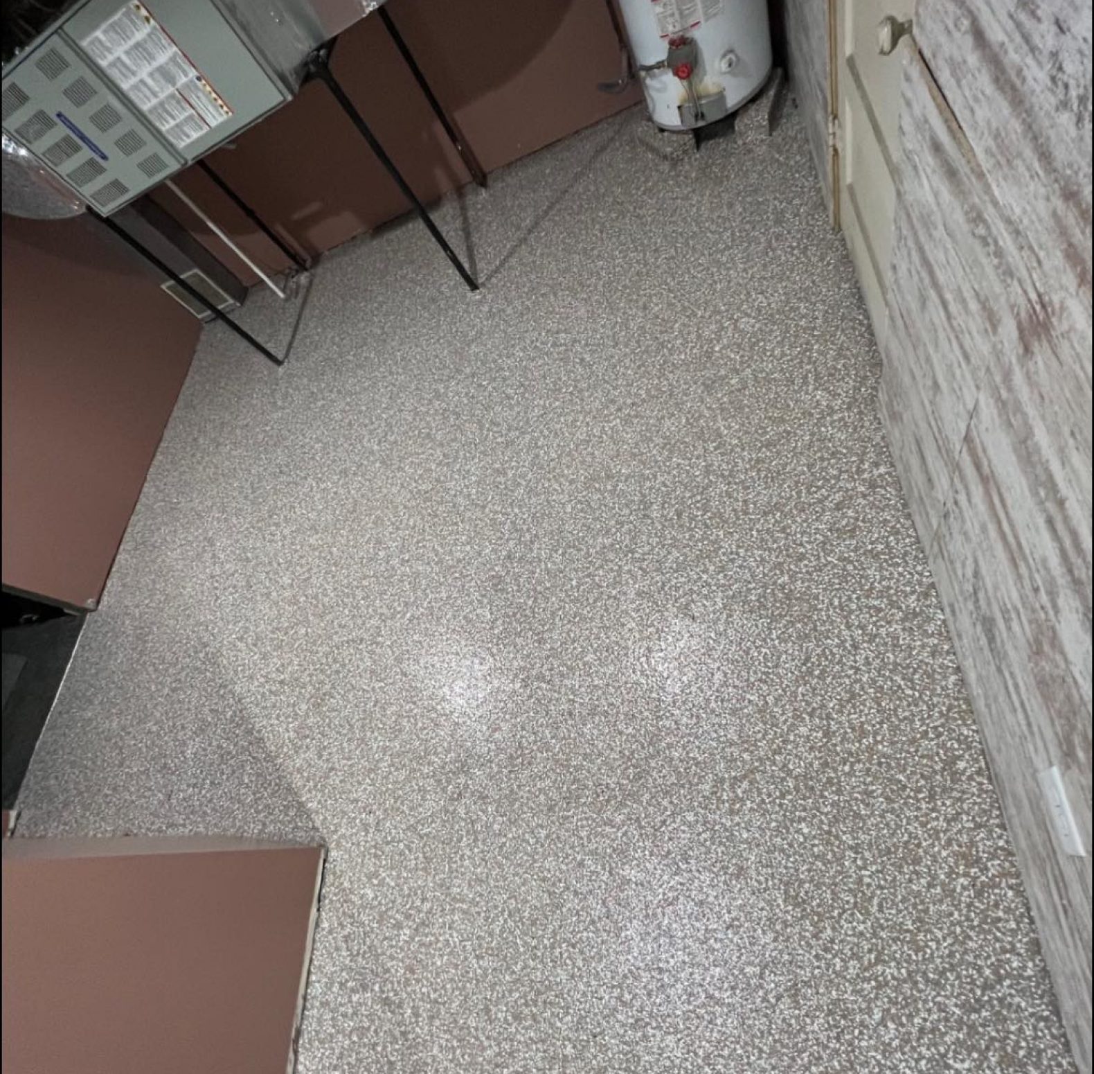 basement-after; epoxy floor coating in basement